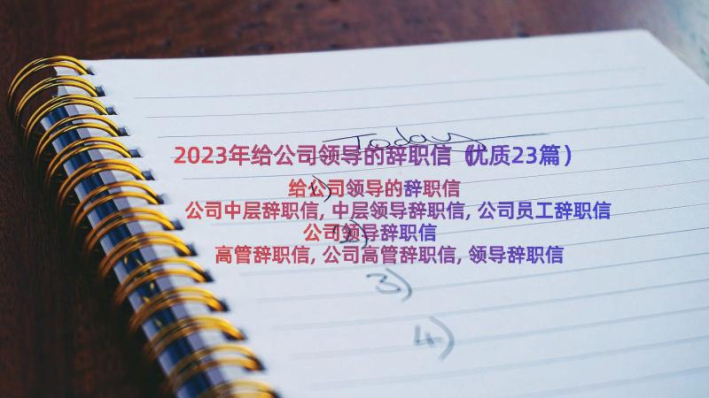 2023年给公司领导的辞职信（优质23篇）