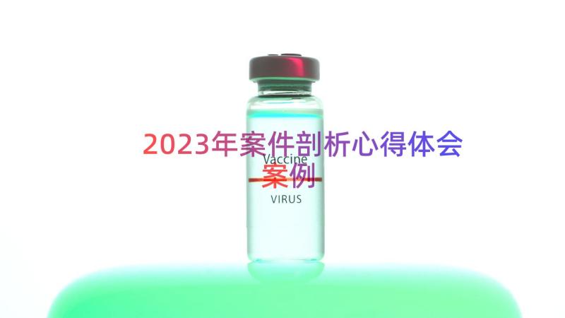 2023年案件剖析心得体会（案例17篇）