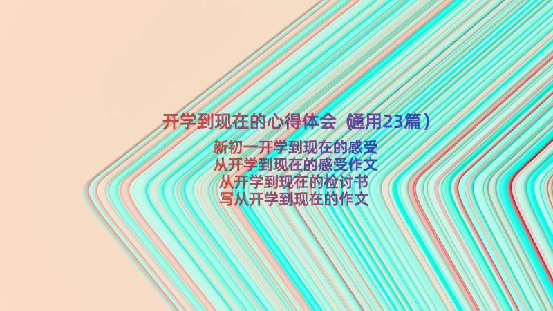 开学到现在的心得体会（通用23篇）