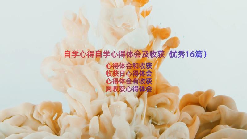 自学心得自学心得体会及收获（优秀16篇）