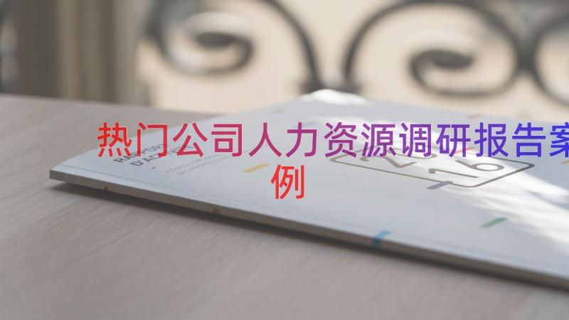 热门公司人力资源调研报告（案例17篇）