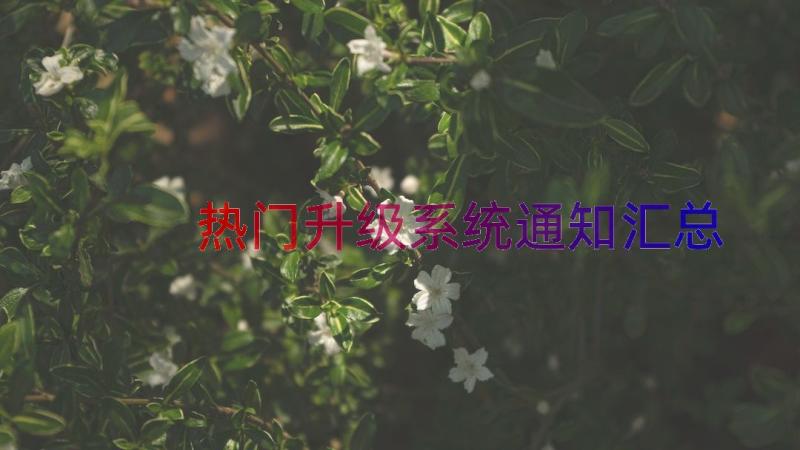 热门升级系统通知（汇总15篇）