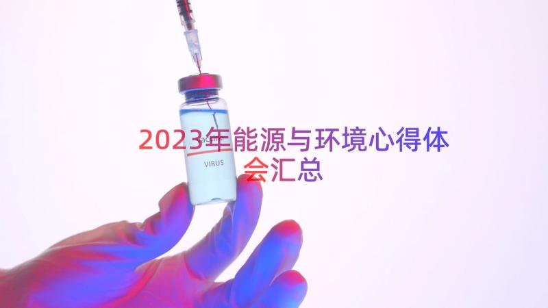 2023年能源与环境心得体会（汇总13篇）