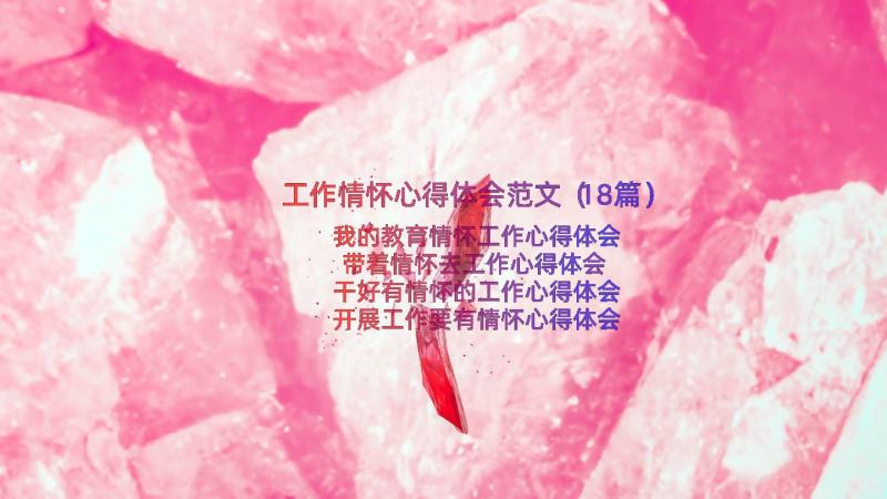 工作情怀心得体会范文（18篇）