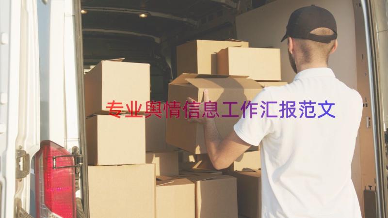 专业舆情信息工作汇报范文（12篇）