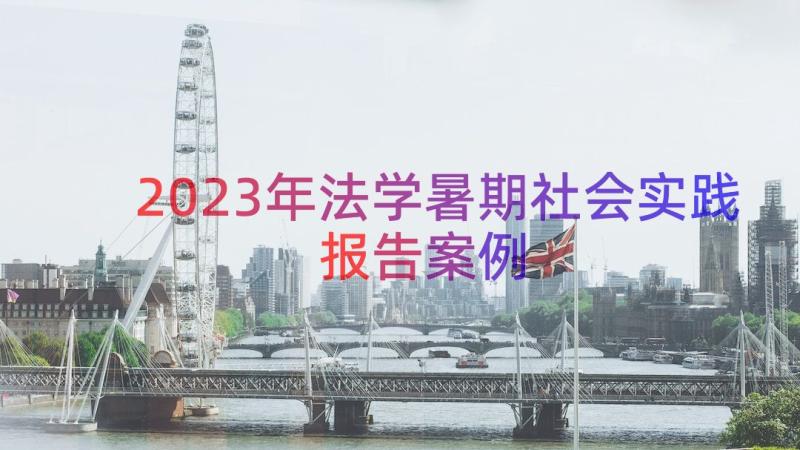 2023年法学暑期社会实践报告（案例16篇）