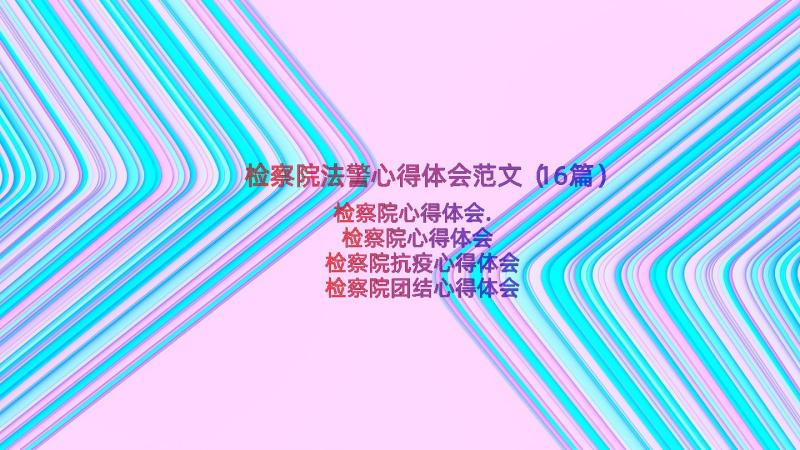 检察院法警心得体会范文（16篇）