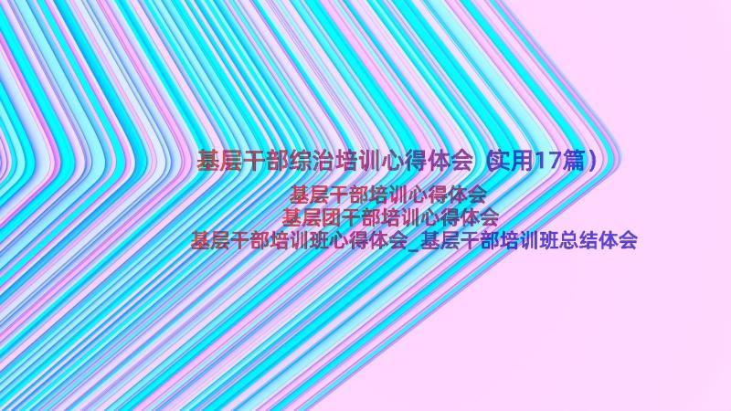 基层干部综治培训心得体会（实用17篇）