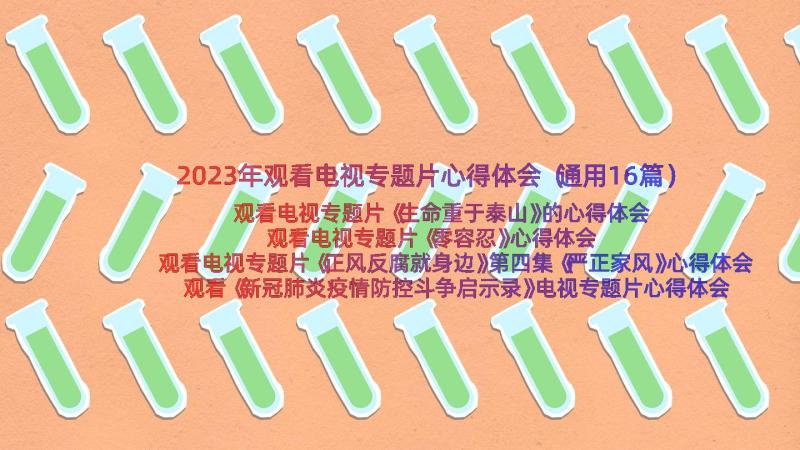 2023年观看电视专题片心得体会（通用16篇）