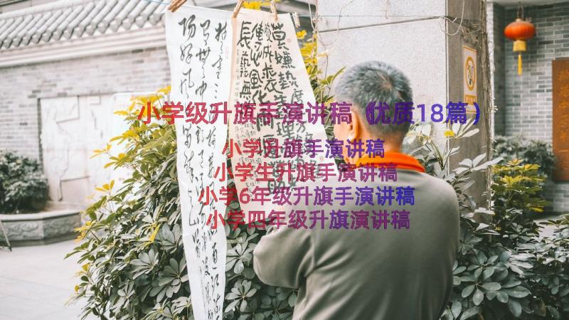 小学级升旗手演讲稿（优质18篇）