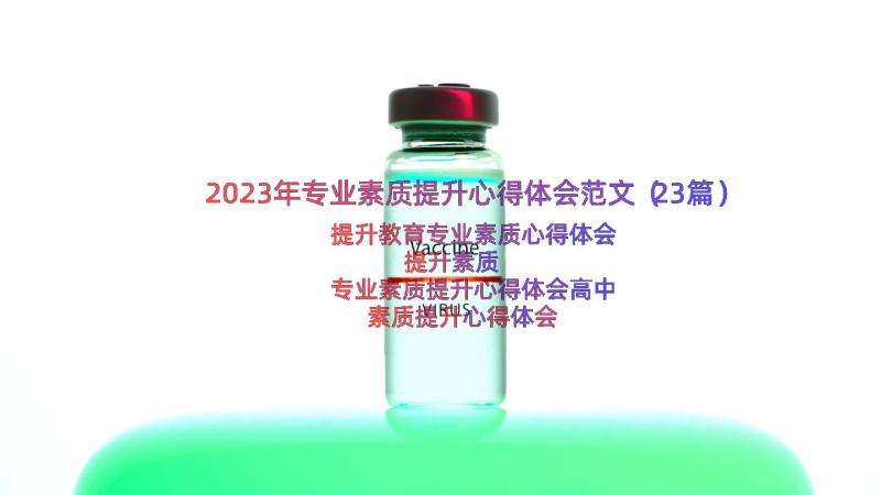 2023年专业素质提升心得体会范文（23篇）