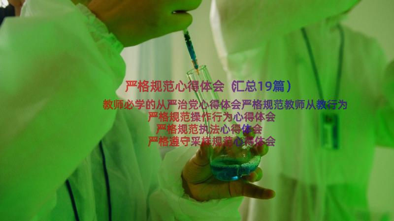 严格规范心得体会（汇总19篇）