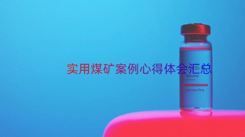 实用煤矿案例心得体会（汇总15篇）