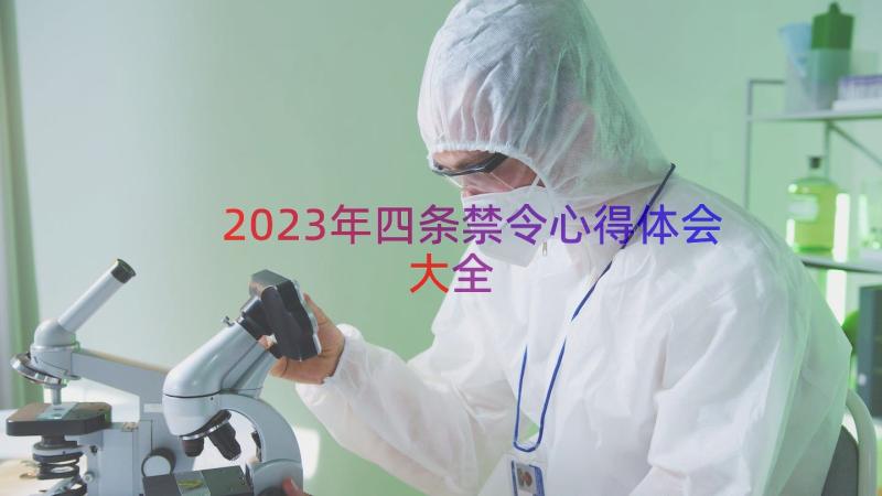 2023年四条禁令心得体会大全（13篇）