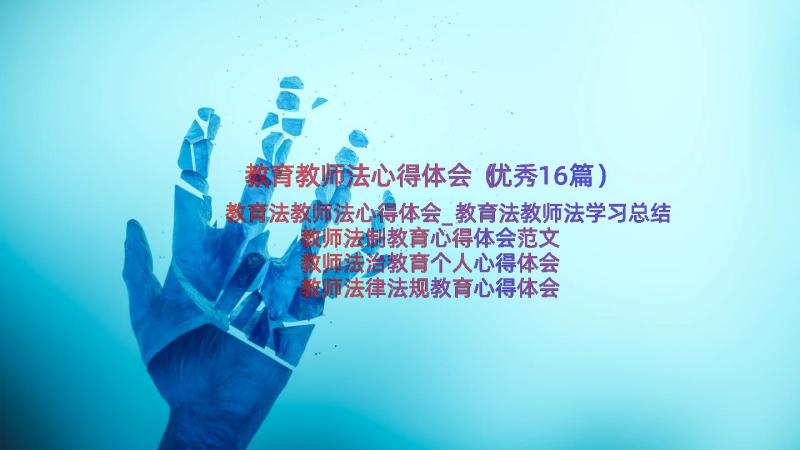 教育教师法心得体会（优秀16篇）