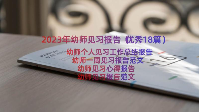 2023年幼师见习报告（优秀18篇）