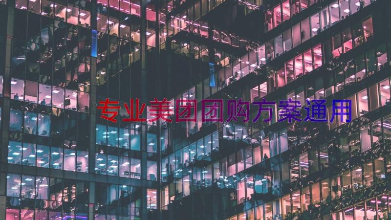 专业美团团购方案（通用15篇）