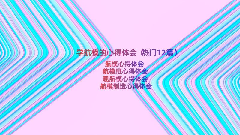 学航模的心得体会（热门12篇）