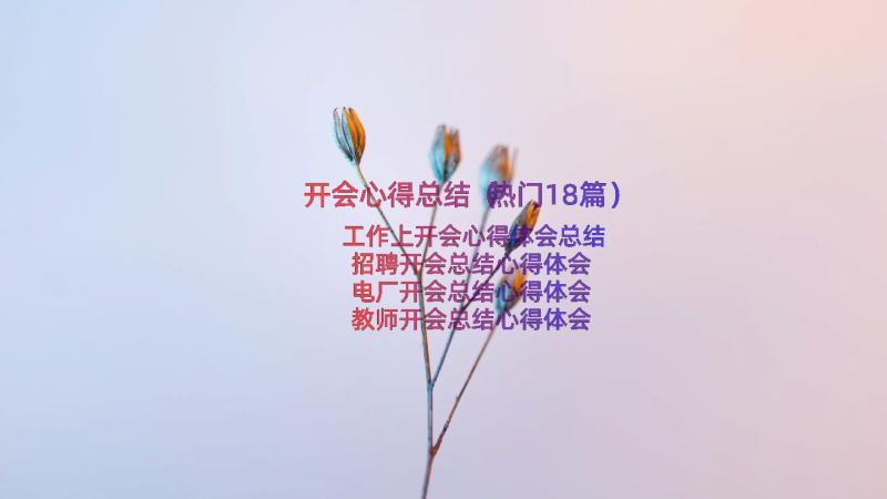 开会心得总结（热门18篇）