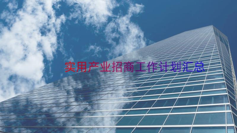 实用产业招商工作计划（汇总18篇）