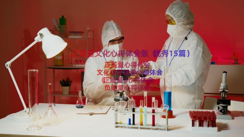 正能量文化心得体会版（优秀15篇）