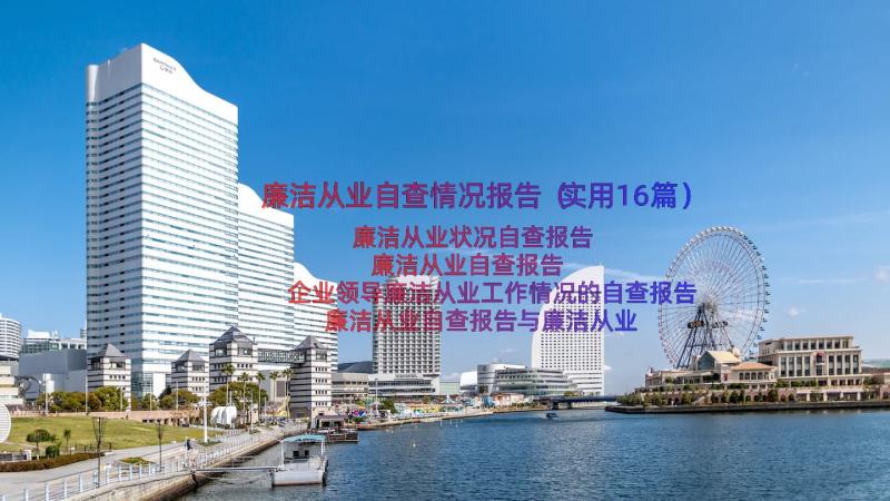 廉洁从业自查情况报告（实用16篇）