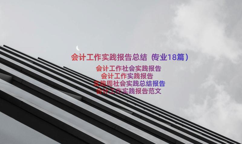 会计工作实践报告总结（专业18篇）