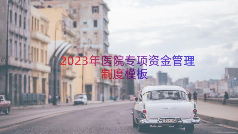 2023年医院专项资金管理制度（模板13篇）