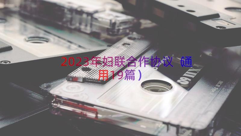 2023年妇联合作协议（通用19篇）