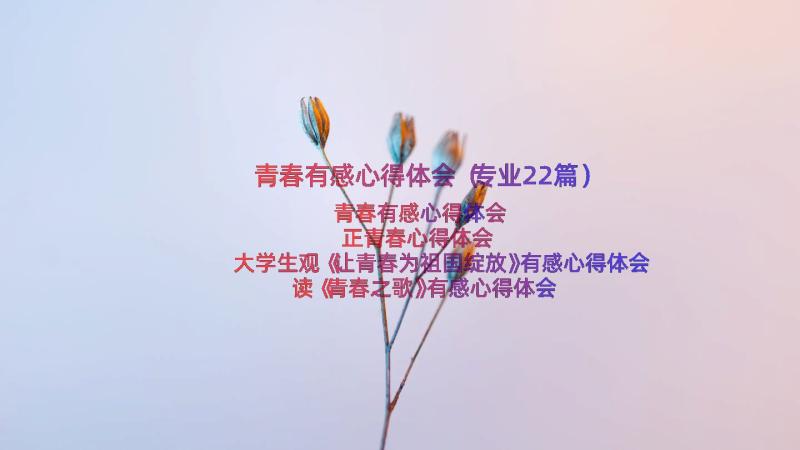 青春有感心得体会（专业22篇）