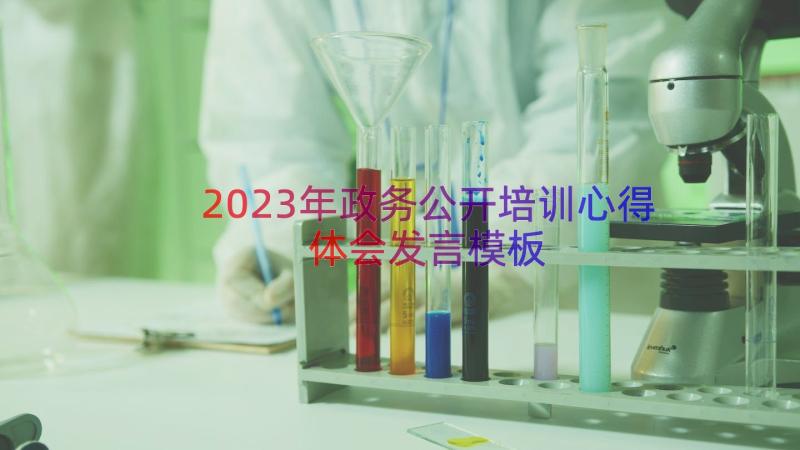 2023年政务公开培训心得体会发言（模板13篇）