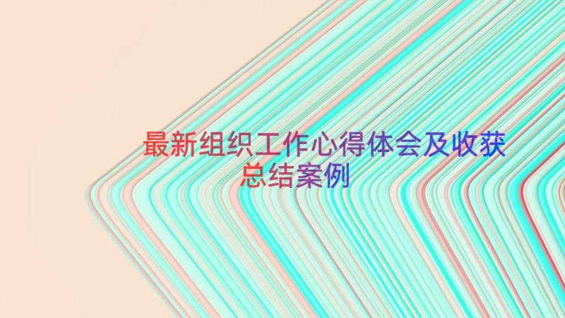 最新组织工作心得体会及收获总结（案例19篇）