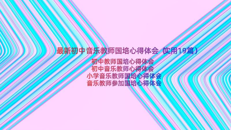 最新初中音乐教师国培心得体会（实用19篇）