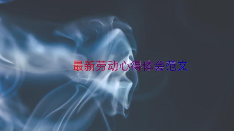 最新劳动心得体会范文（12篇）