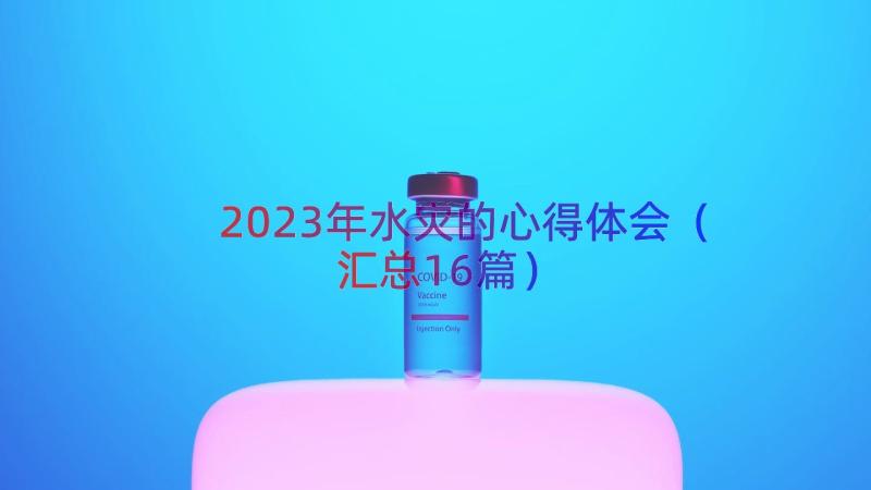 2023年水灾的心得体会（汇总16篇）