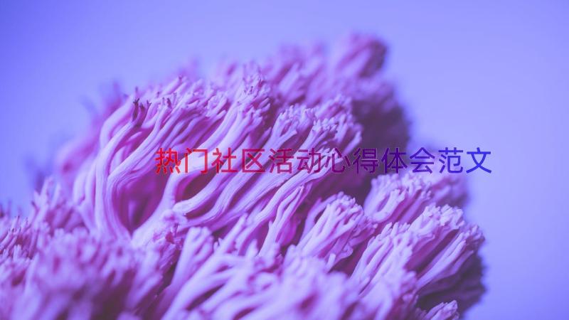 热门社区活动心得体会范文（16篇）