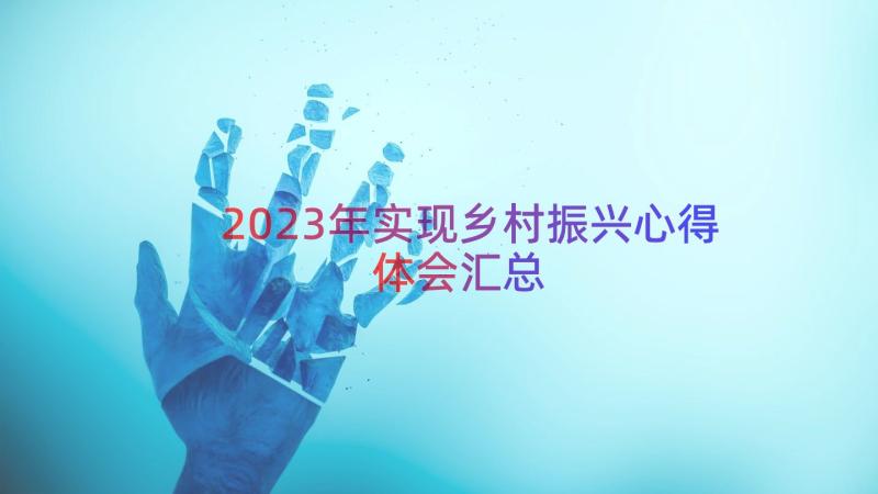 2023年实现乡村振兴心得体会（汇总18篇）