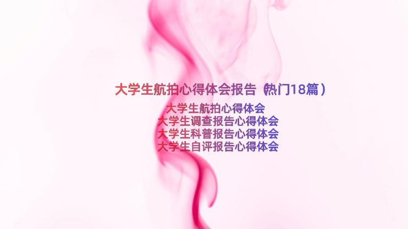 大学生航拍心得体会报告（热门18篇）