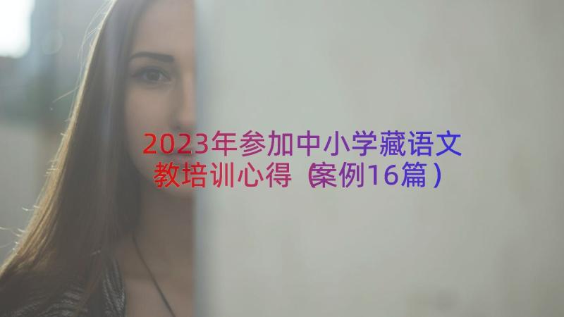 2023年参加中小学藏语文教培训心得（案例16篇）