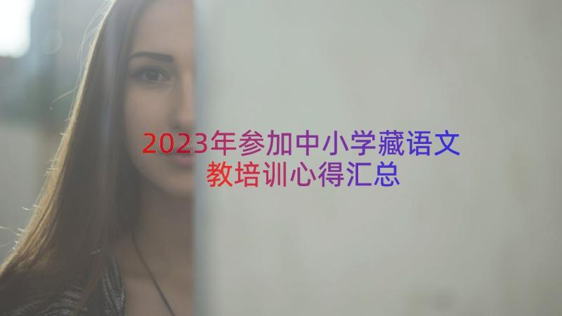2023年参加中小学藏语文教培训心得（汇总14篇）