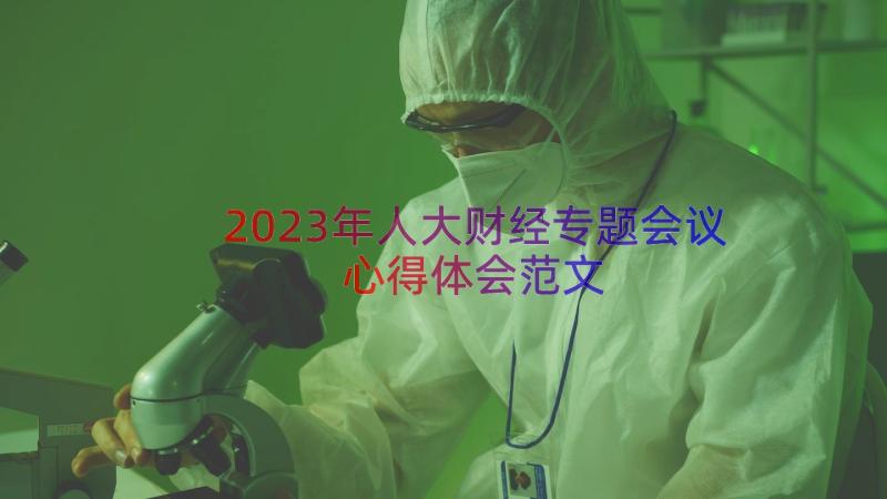 2023年人大财经专题会议心得体会范文（13篇）