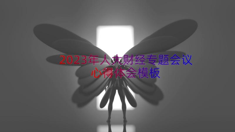 2023年人大财经专题会议心得体会（模板17篇）