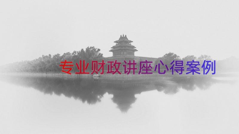 专业财政讲座心得（案例12篇）