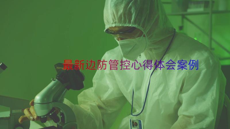 最新边防管控心得体会（案例17篇）