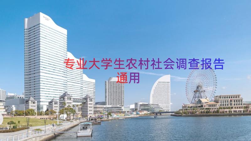 专业大学生农村社会调查报告（通用22篇）