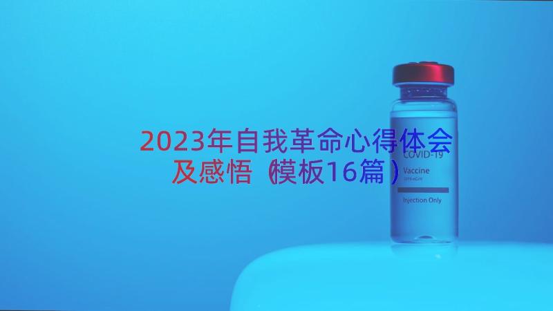 2023年自我革命心得体会及感悟（模板16篇）