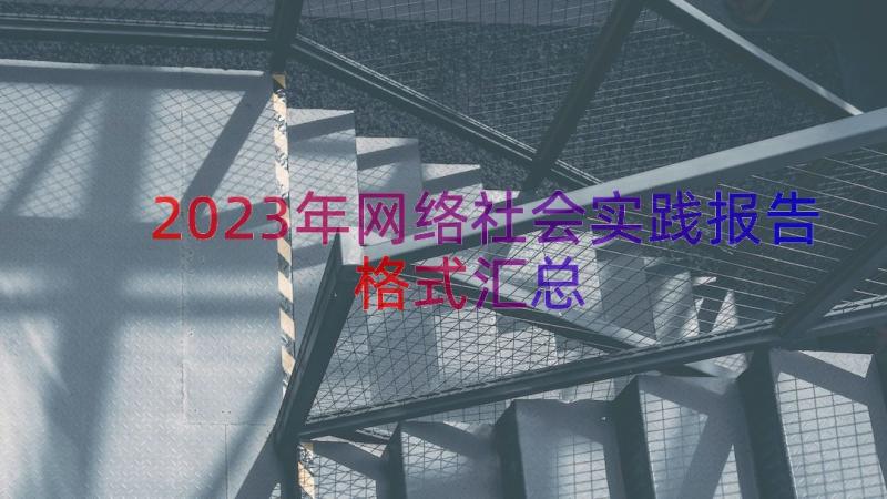 2023年网络社会实践报告格式（汇总15篇）