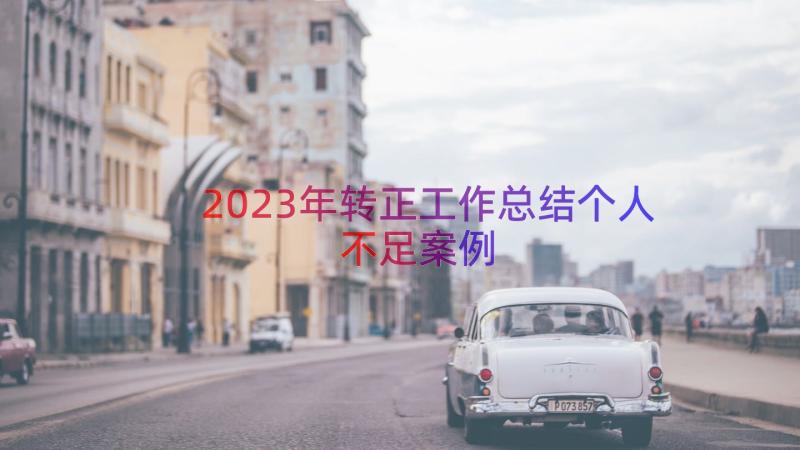 2023年转正工作总结个人不足（案例15篇）