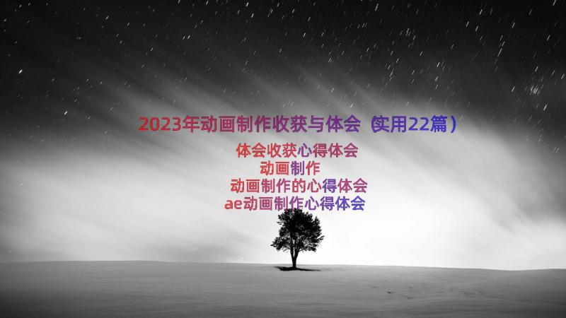 2023年动画制作收获与体会（实用22篇）