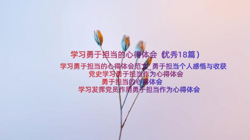 学习勇于担当的心得体会（优秀18篇）